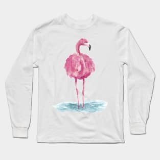 Watercolor pink flamingo Long Sleeve T-Shirt